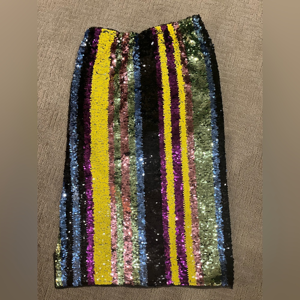 GREY LAB Vibrant Sequin Pencil Skirt